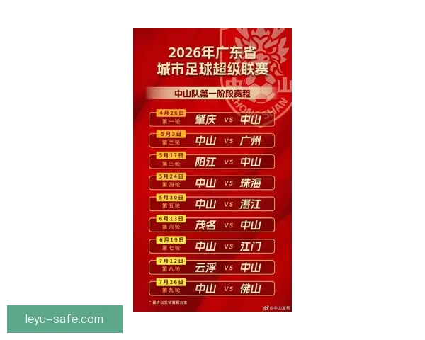 广东超级联赛最新赛程安排与球队对战全览分析